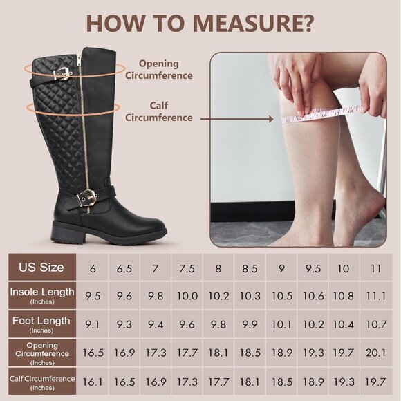 Women Extra Wide Calf Knee High Riding Black Boot Double Buckle Retro Chic Style - Picture 6 of 6